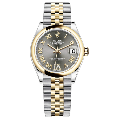 Rolex Datejust Dark Grey Diamond Roman Numeral Dial Domed Bezel 31mm 278243
