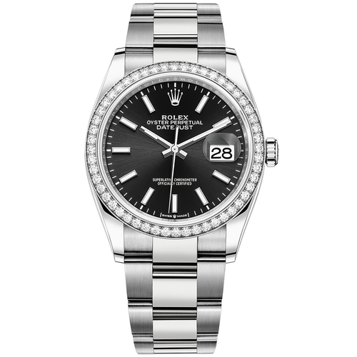 Rolex Datejust Black Dial Diamond Bezel 36mm 126284RBR
