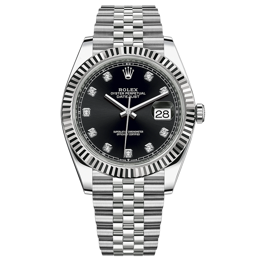 Rolex Datejust II Black Diamond Fluted Dial Watch 126334 FCT
