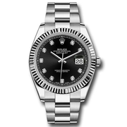 Rolex Datejust II Black Diamond Fluted Dial 41mm 126334