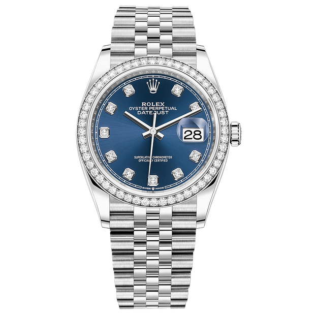 Exquisite Rolex Datejust Bright Blue Diamond Dial 126284RBR