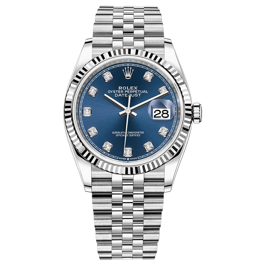 Rolex Datejust II Bright Blue Diamond Dial Watch | 126234 | FCT
