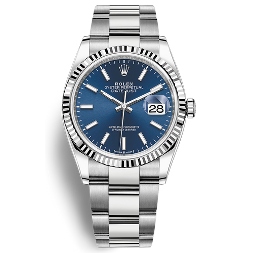 Rolex Datejust II Bright Blue Fluted Dial 36mm 126234