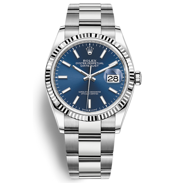 Rolex Datejust II Bright Blue Fluted Dial 36mm 126234