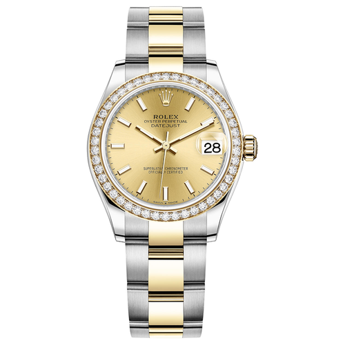 Rolex Datejust Champagne Dial Diamond Bezel 31mm 278383RBR