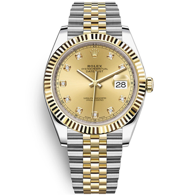 Rolex Datejust II Champagne Diamond Fluted Dial 41mm 126333