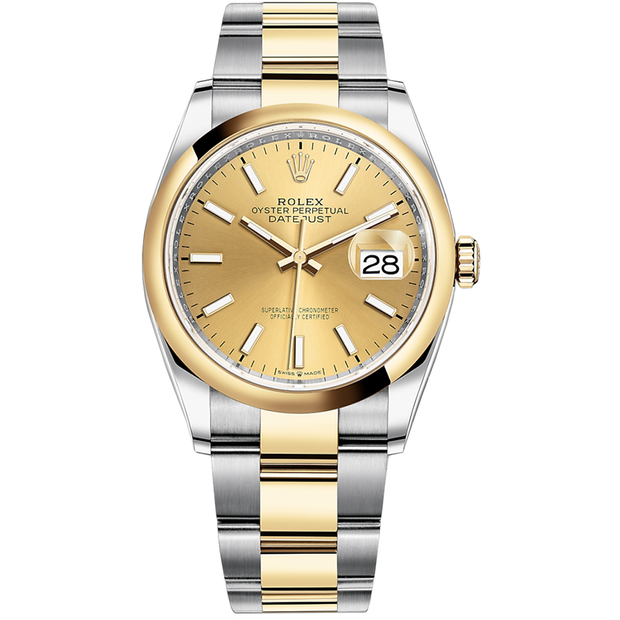 Rolex Datejust Champagne Dial Domed Bezel 36mm 126203
