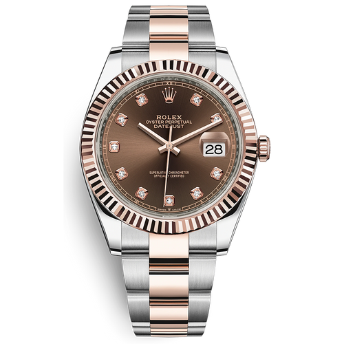 Rolex Datejust II Chocolate Diamond Fluted Dial 41mm 126331
