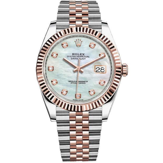 Rolex Datejust 41mm Mother Of Pearl Diamond Dial Fluted Bezel 126331