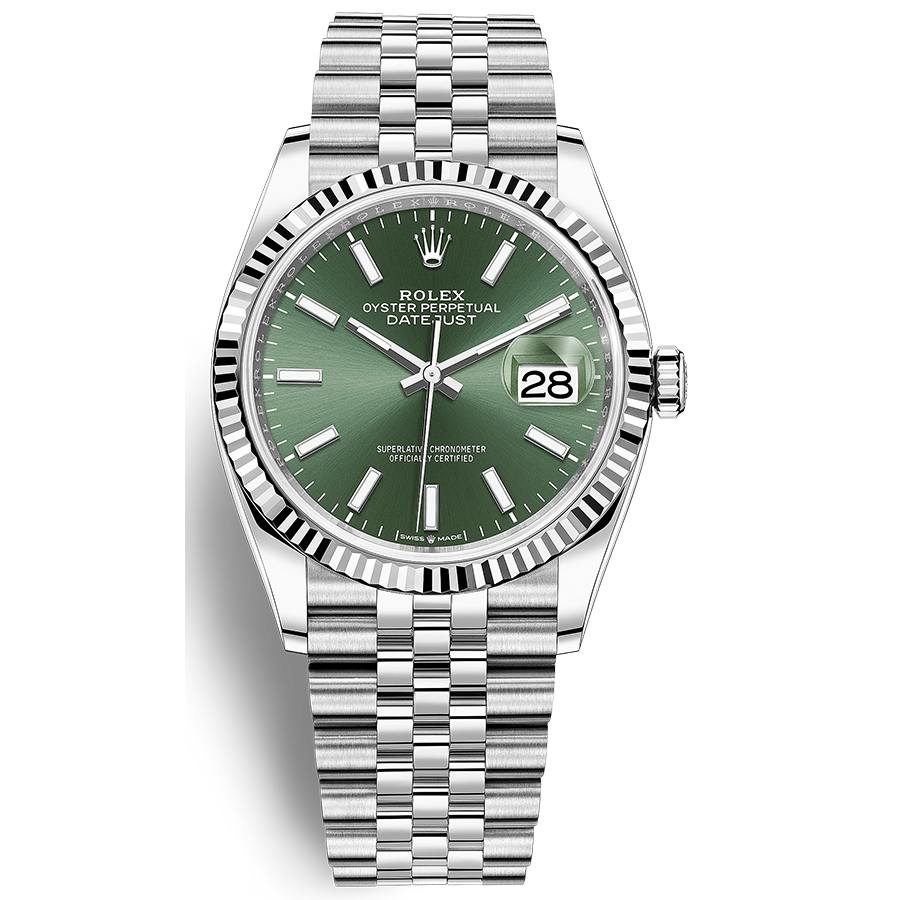 Rolex Datejust II Mint Green Fluted Dial Watch | 126234 | FCT