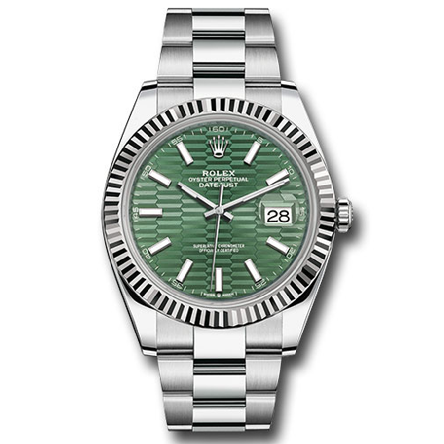Rolex Datejust II Mint Green,Fluted Motif Dial Watch | 126334