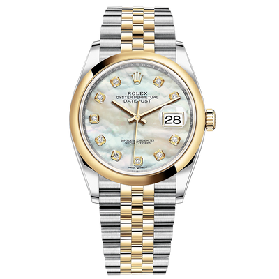 Rolex Datejust Mother Of Pearl Diamond Dial Domed Bezel 36mm 126203