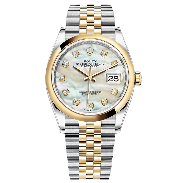 Rolex Datejust Mother Of Pearl Diamond Dial Domed Bezel 36mm 126203