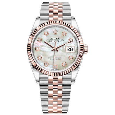 Rolex Datejust Mother Of Pearl Diamond Dial Fluted Bezel 36mm 126231