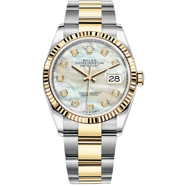 Rolex Datejust Mother Of Pearl Diamond Fluted Dial 36mm 126233