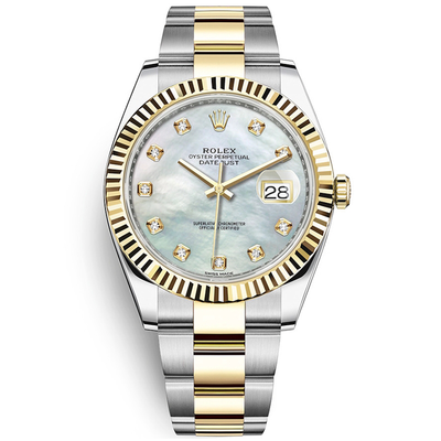 Rolex Datejust II Mother Of Pearl Diamond Fluted Dial 41mm 126333