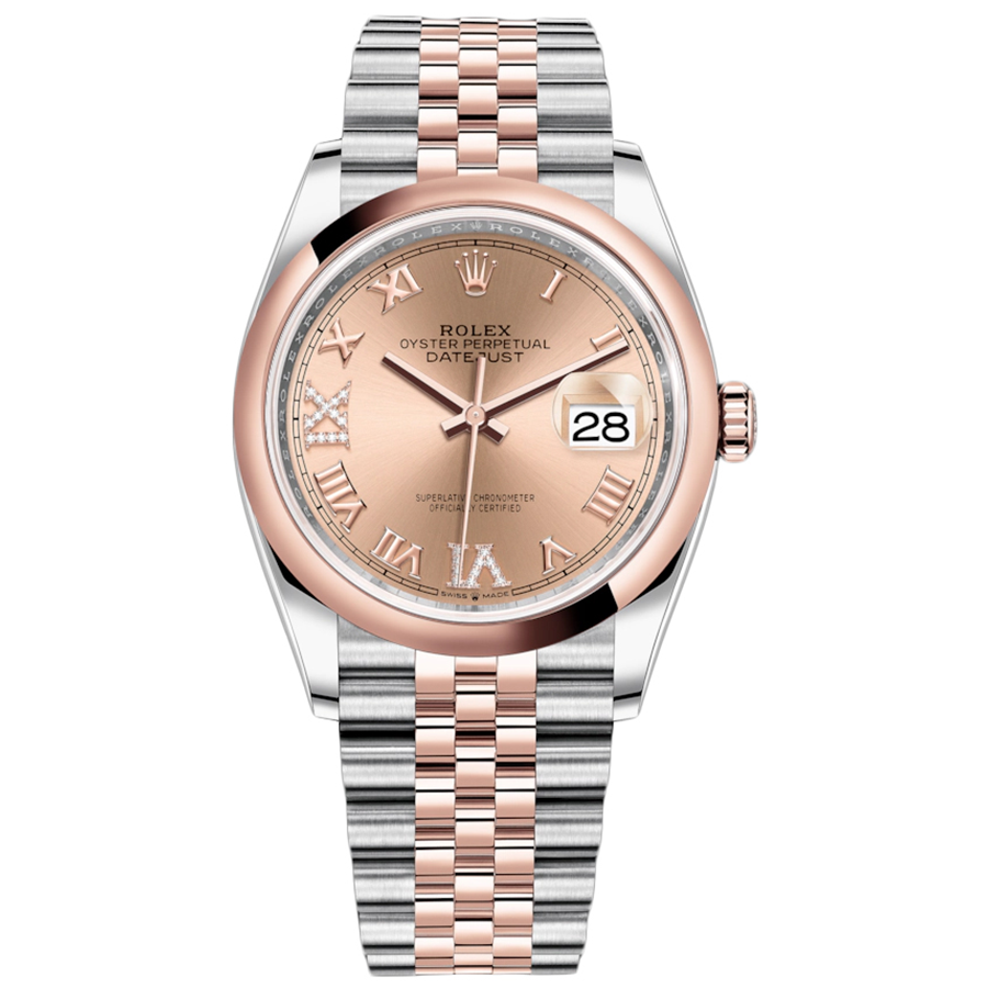 Roman ＆Paul＆USOS Rolex Datejust Rose Roman Numeral Dial Domed Bezel 36mm 126201