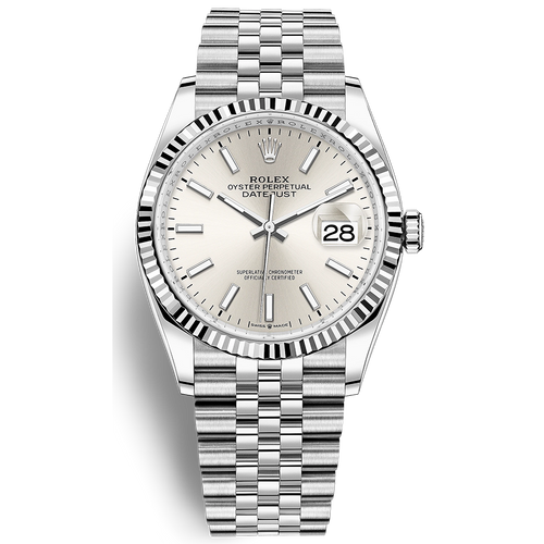 Rolex Datejust II Silver Fluted Dial 36mm 126234