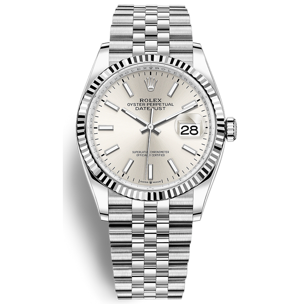 Rolex Datejust II Silver Fluted Dial 36mm 126234