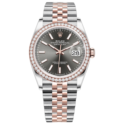 Rolex Datejust Slate Dial Diamond Bezel 36mm 126281RBR