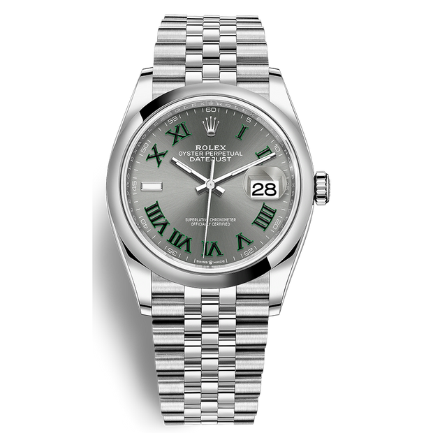 Rolex Datejust II Slate Roman Numeral Domed Dial 36mm 126200