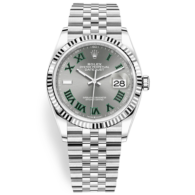 Rolex Datejust II Slate Roman Numeral Fluted Dial 36mm 126234