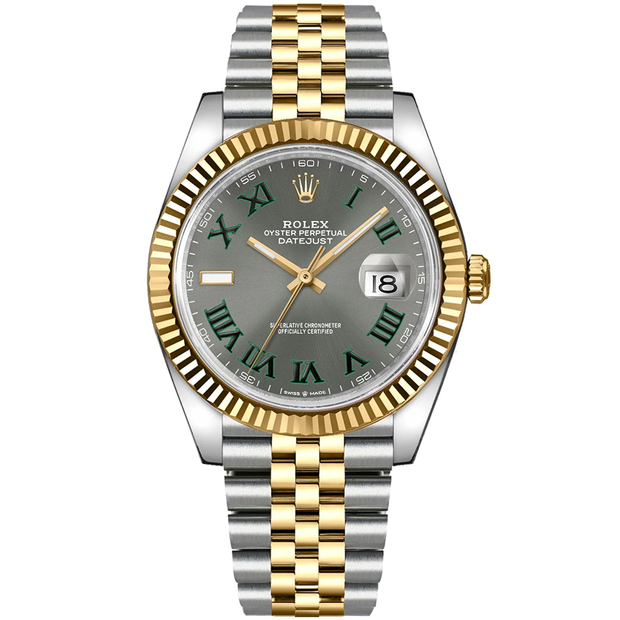 Rolex Datejust II Slate Roman Numeral Fluted Dial 41mm 126333