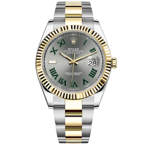 Rolex Datejust II Slate Roman Numeral Fluted Dial 41mm 126333