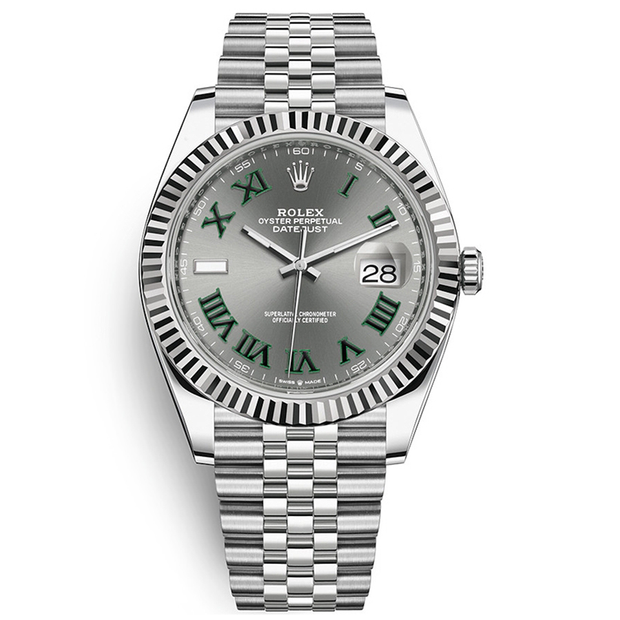 Rolex Datejust II Slate Roman Numeral Fluted Dial 41mm 126334