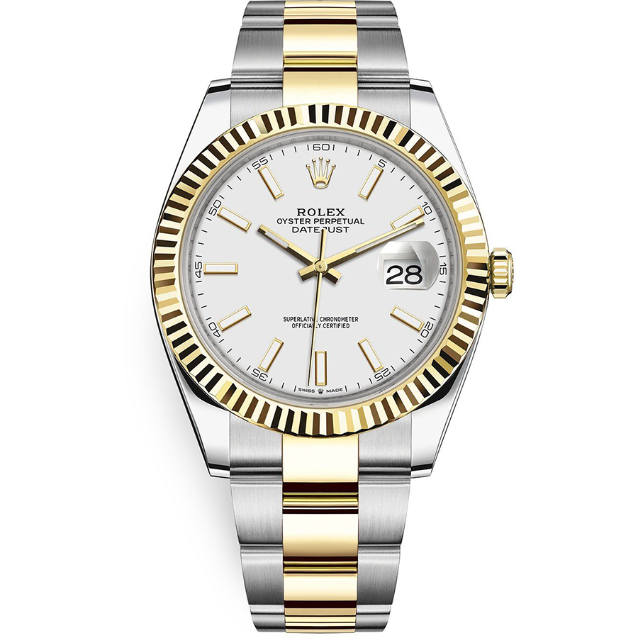 Rolex Datejust 41mm White Dial Fluted Bezel 126333