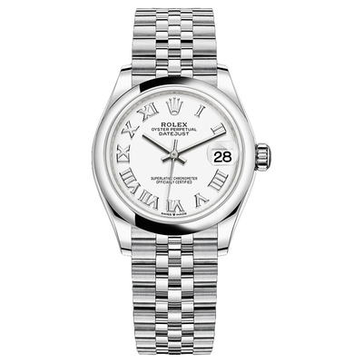 Rolex Datejust White Roman Numeral Dial Domed Bezel 31mm 278240