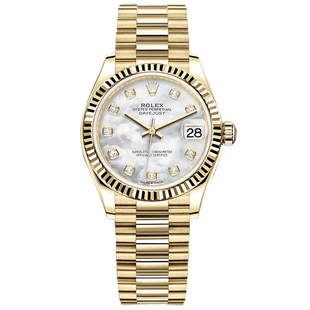 Rolex Datejust Mother Of Pearl Diamond Dial Fluted Bezel 31mm 278278