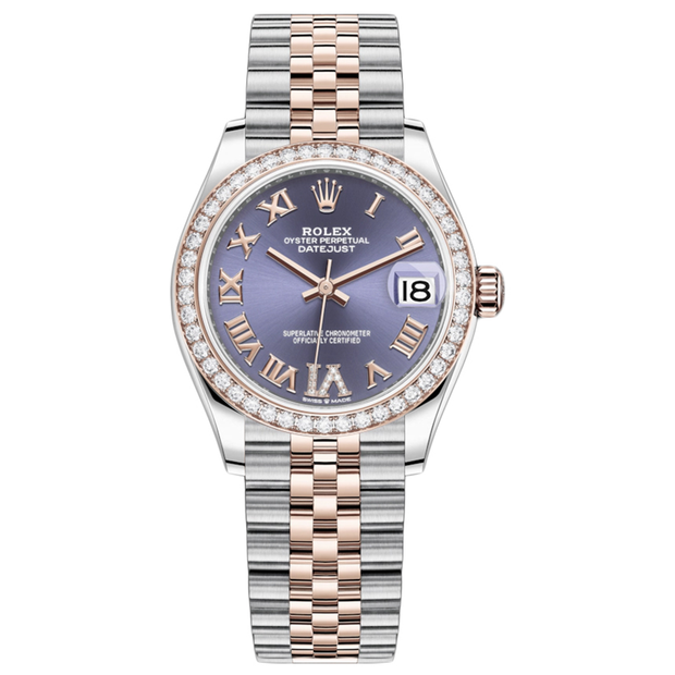 Rolex Datejust Purple Diamond Roman Numeral Dial Diamond