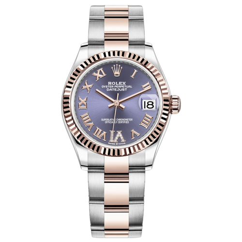 Rolex Datejust Purple Diamond Roman Numeral Fluted Dial 31mm 278271