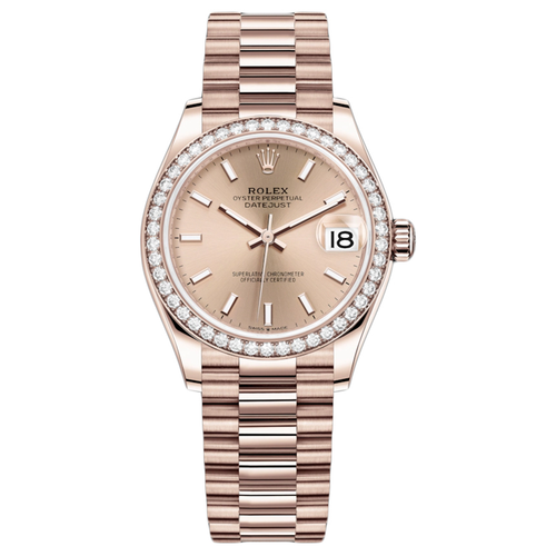 Rolex Datejust Rose Dial Diamond Bezel 31mm 278285RBR