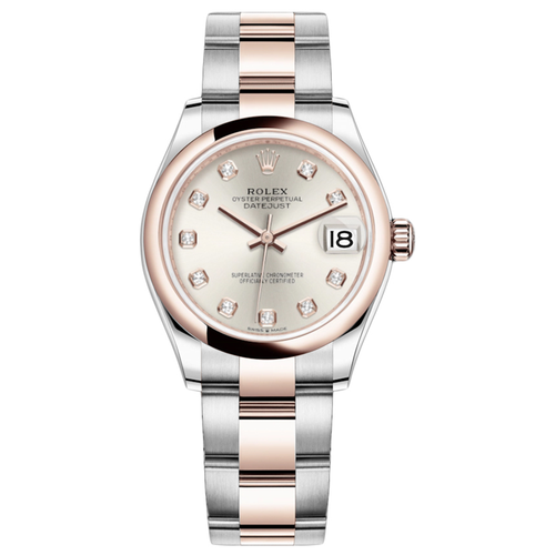 Rolex Datejust Silver Diamond Domed Dial 31mm 278241