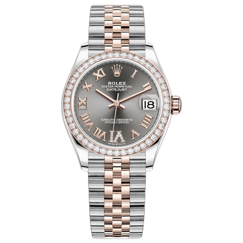 Rolex Datejust Slate Diamond Roman Numeral Dial Diamond Bezel 31mm 278381RBR