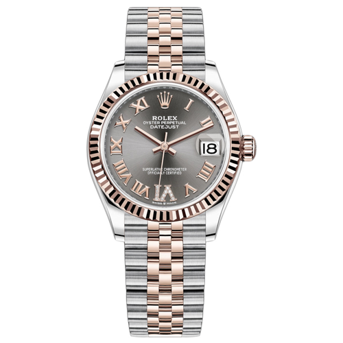 Rolex Datejust Slate Diamond Roman Numeral Fluted Dial 31mm 278271