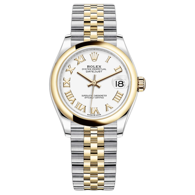 Rolex Datejust White Roman Numeral Dial Domed Bezel 31mm 278243