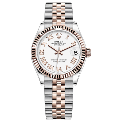 Rolex Datejust White Roman Numeral Fluted Dial 31mm 278271