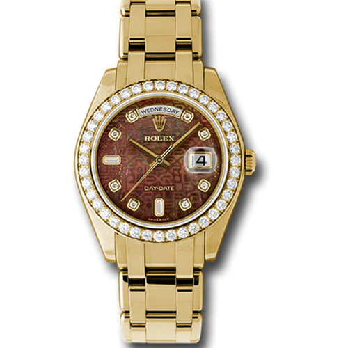 Rolex Day-Date Yellow Gold Masterpiece Dark Mother Of Pearl Jubilee Diamond Dial Diamond Bezel 39mm 18948DKMJD