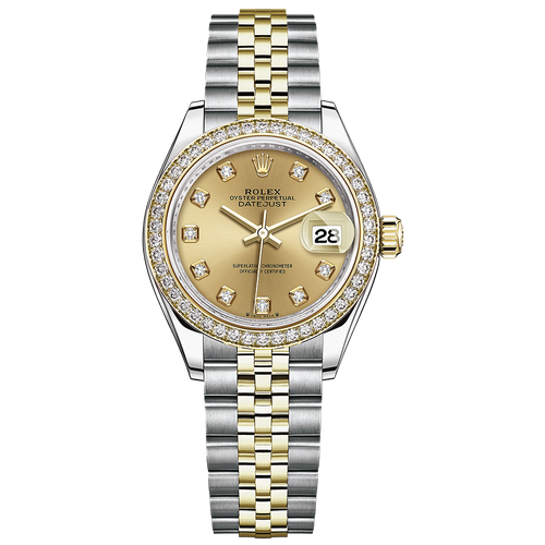 Rolex Lady-Datejust Champagne Diamond Dial Diamond Bezel 28mm 279383RBR