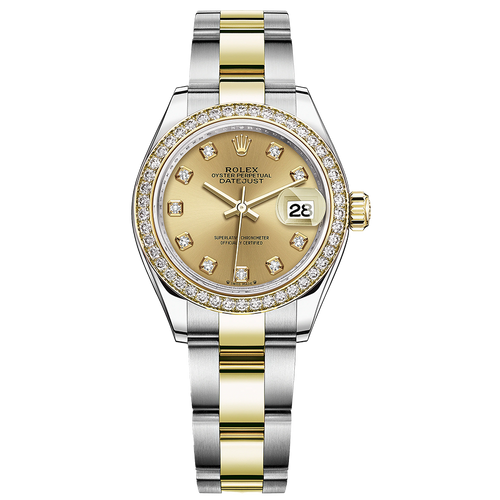 Rolex Lady-Datejust Champagne Diamond Dial Diamond Bezel 28mm 279383RBR
