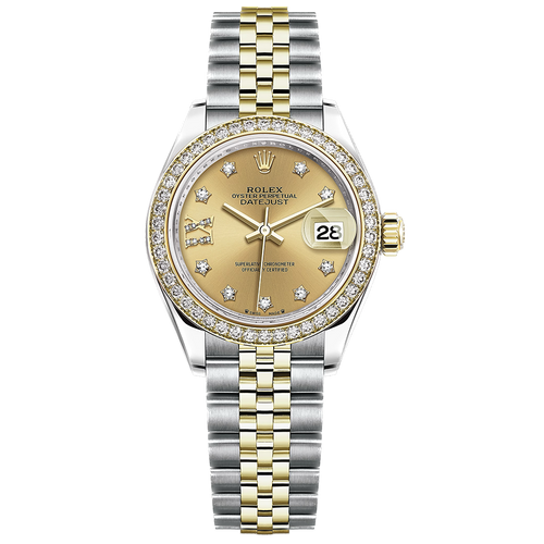 Rolex Lady-Datejust Champagne Diamond Star Dial Diamond Bezel 28mm 279383RBR