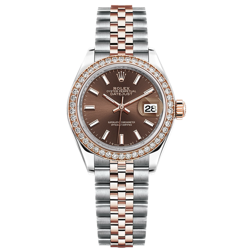 Rolex Lady-Datejust Chocolate Dial Diamond Bezel 28mm 279381RBR