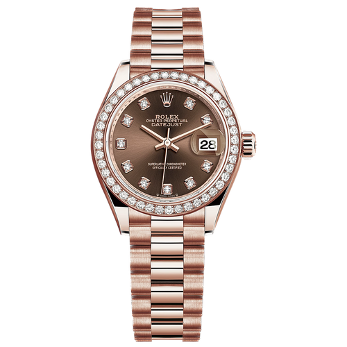 Rolex Lady-Datejust Chocolate Diamond Dial Diamond Bezel 28mm 279135RBR