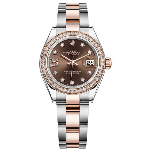 Rolex Lady-Datejust Chocolate Diamond Star Dial Diamond Bezel 28mm 279381RBR