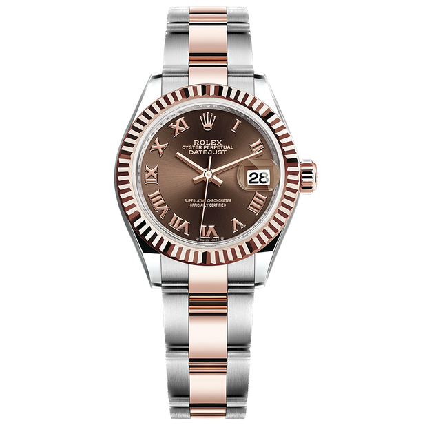 Rolex Lady-Datejust Chocolate Roman Numeral Dial Fluted Bezel 279171