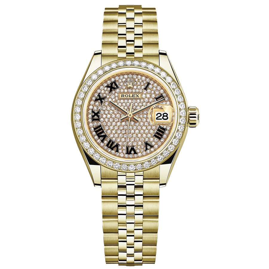 Rolex Lady-Datejust 28, 18kt Yellow Gold and diamonds, Ref