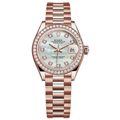 Rolex Lady-Datejust Mother Of Pearl Diamond Dial Diamond Bezel 28mm 279135RBR